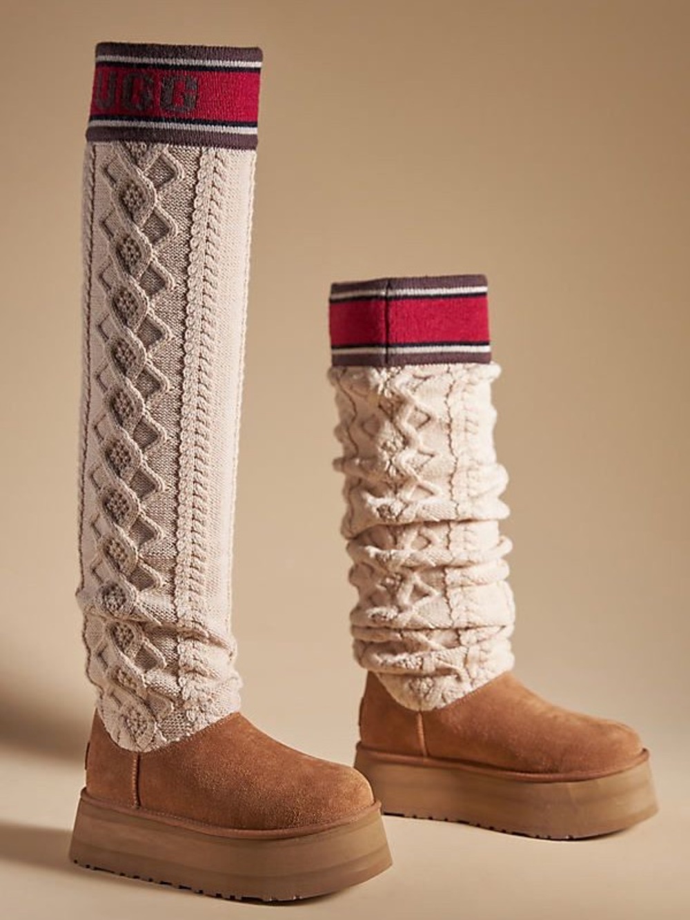 UGG Women's Classic Sweater Letter Tall Platform Boot. Size 8. VGUC. Read please